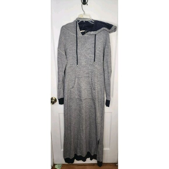 Soft Surroundings Lazy Day Lounge Dress Blue Marled Terry Knit Maxi Size Large - Picture 1 of 6